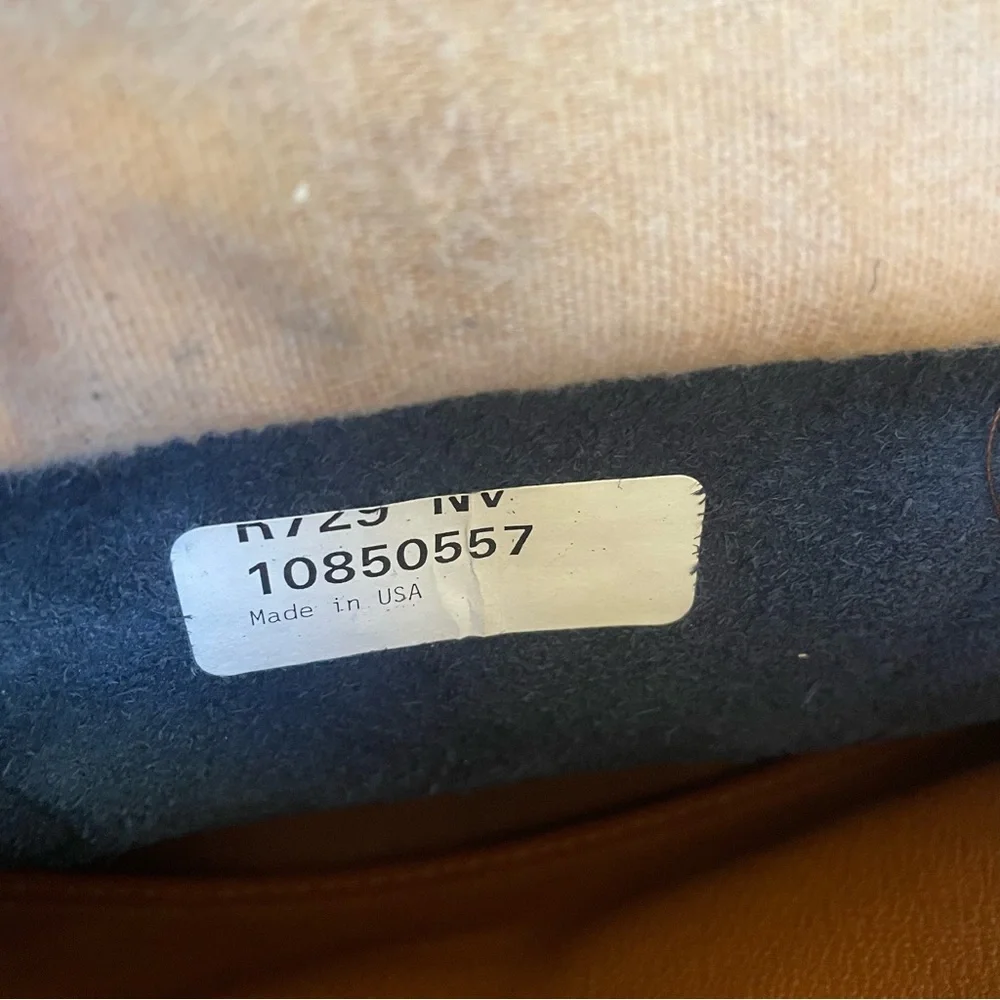 Dooney & Bourke Navy and Brown Leather Shoulder Bag